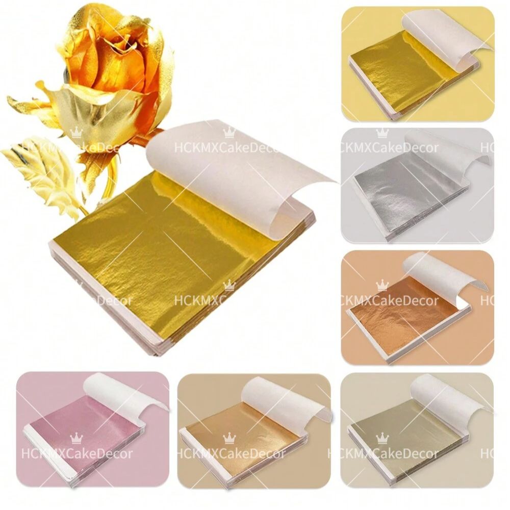 Ink Blotter Paper - 100 Stück Imitations-Goldfolienblätter Mehrfarbige Metallfolie für