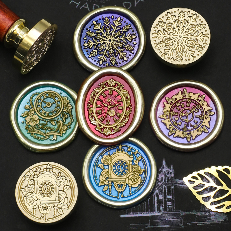 Wax Seal Stamp Set - Retro Uhr Wachs Stempel Bär Kaninchen
